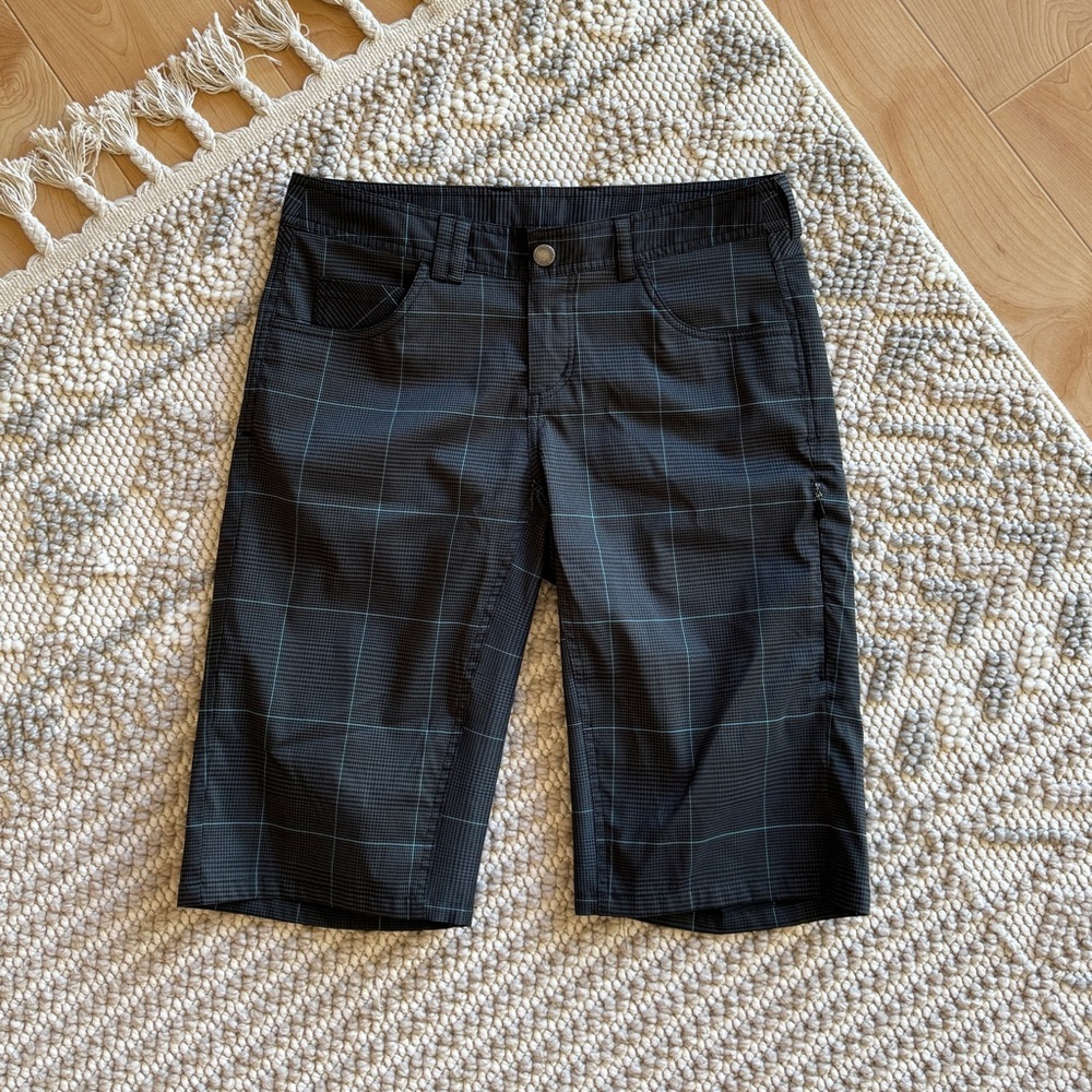 Club Ride Apparel Women's Black Plaid Athletic Shorts
